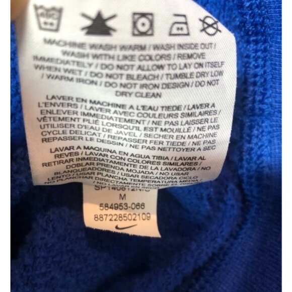 Nike Crew Neck Sweatshirt Spellout Logo 584953 Colorblock Gray Blue Mens Medium - Picture 7 of 7